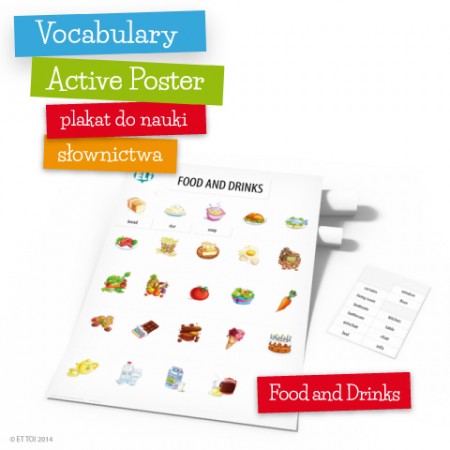 Vocabulary Active Poster Food and Drinks z zawieszką