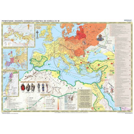 Powstanie i rozwój chrześcijaństwa mapa ścienna 200x150 cm