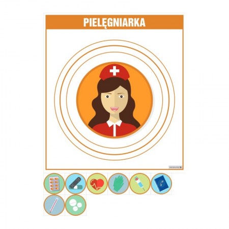 PLANSZA ZAWÓD PIELĘGNIARKA (Z MAGNESAMI)