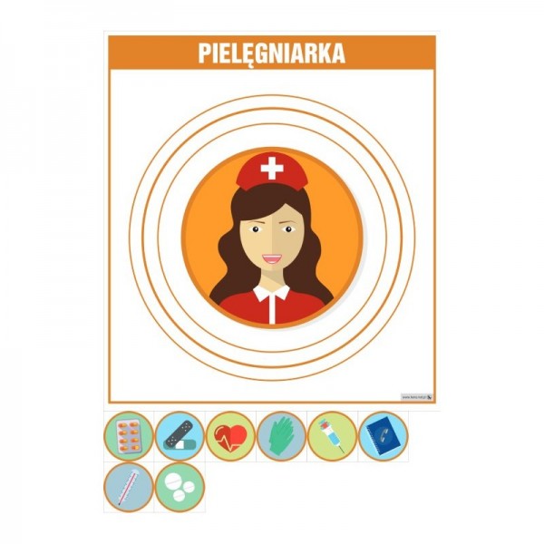 PLANSZA ZAWÓD PIELĘGNIARKA (Z MAGNESAMI)