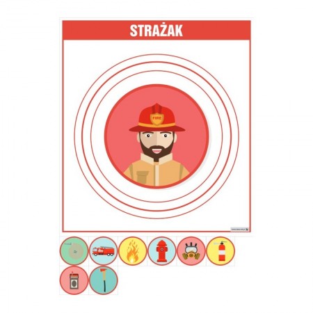 PLANSZA ZAWÓD STRAŻAK (Z MAGNESAMI)