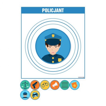 PLANSZA ZAWÓD POLICJANT (Z MAGNESAMI)