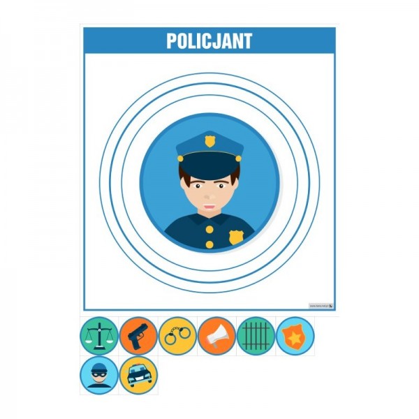 PLANSZA ZAWÓD POLICJANT (Z MAGNESAMI)