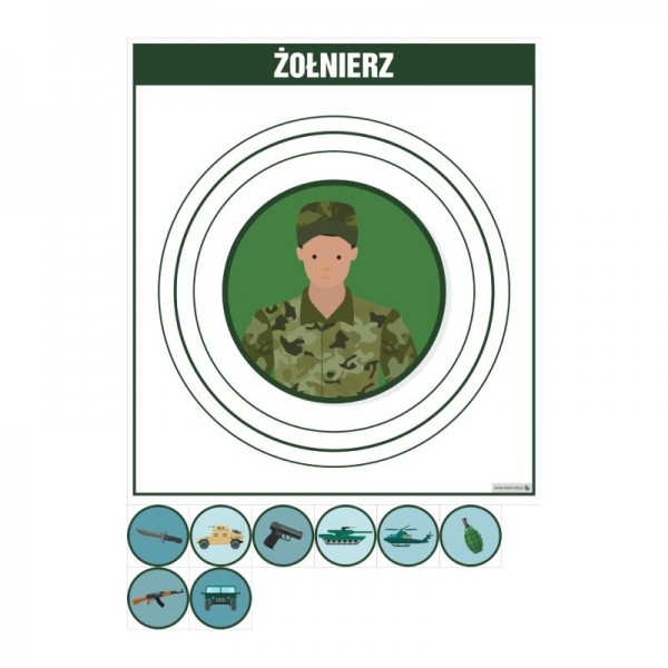PLANSZA ZAWÓD ŻOŁNIERZ (Z MAGNESAMI)