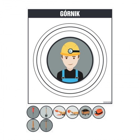 PLANSZA ZAWÓD GÓRNIK (Z MAGNESAMI)