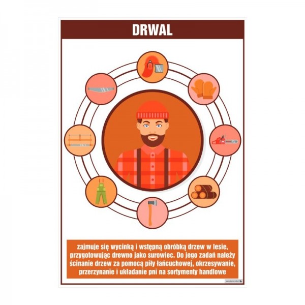 PLANSZA ZAWÓD DRWAL (Z OPISEM)