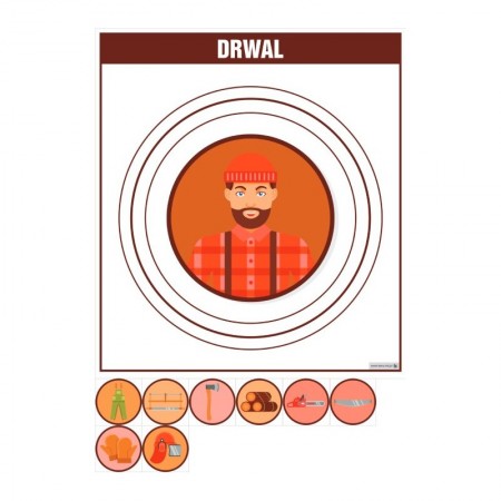 PLANSZA ZAWÓD DRWAL (Z MAGNESAMI)