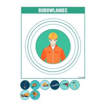 PLANSZA ZAWÓD BUDOWLANIEC (Z MAGNESAMI)