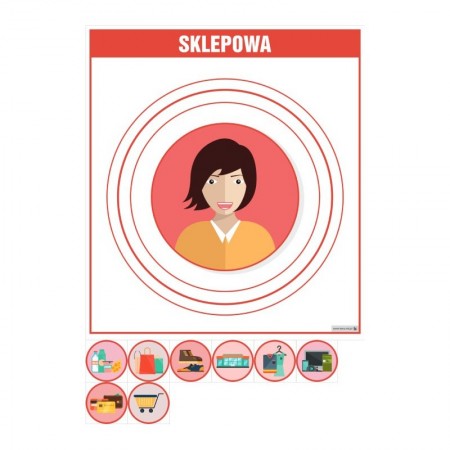 PLANSZA ZAWÓD SKLEPOWA (Z MAGNESAMI)