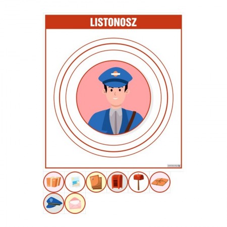PLANSZA ZAWÓD LISTONOSZ (Z MAGNESAMI)