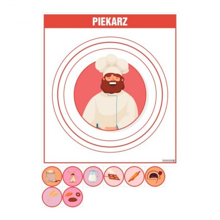 PLANSZA ZAWÓD PIEKARZ (Z MAGNESAMI)