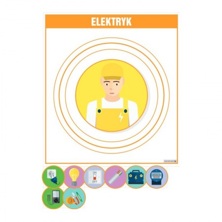 PLANSZA ZAWÓD ELEKTRYK (Z MAGNESAMI)