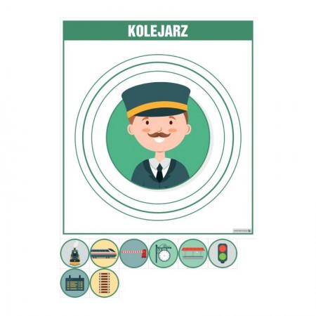 PLANSZA ZAWÓD KOLEJARZ (Z MAGNESAMI)