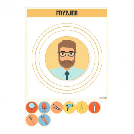 PLANSZA ZAWÓD FRYZJER (Z MAGNESAMI)