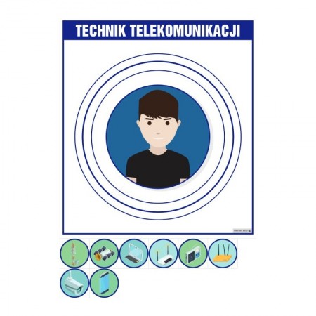 PLANSZA ZAWÓD TECHNI TELEKOMUNIKACJI (Z MAGNESAMI)