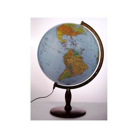 Globus 420 polityczny podświetlany stopka drewniana