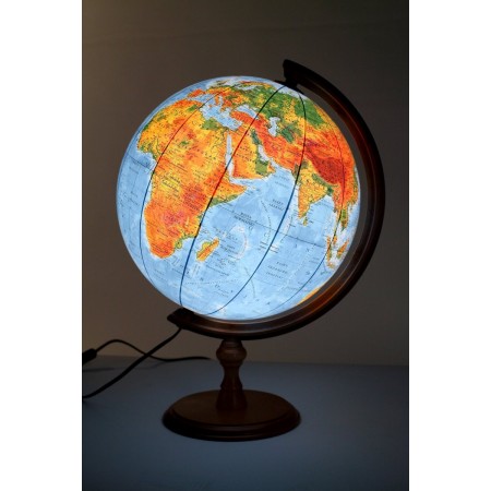 Globus 420 fizyczny podświetlany stopka drewniana