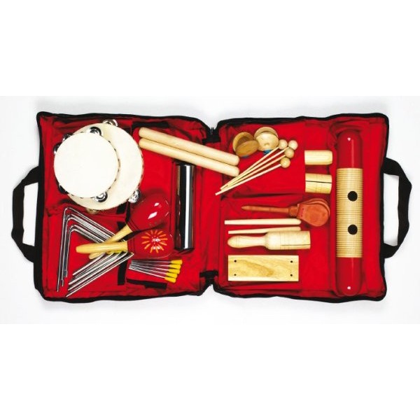 Instrumenty muzyczne drewniane 19 instrumentów w torbie