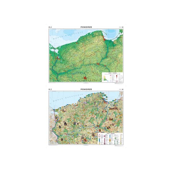pomorze mapa regionalna fizyczna/krajoobrazowa