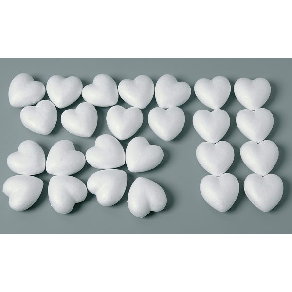 Styropianowe serca 5 cm 25 sztuk