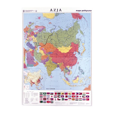 Azja mapa polityczna/ konturowa
