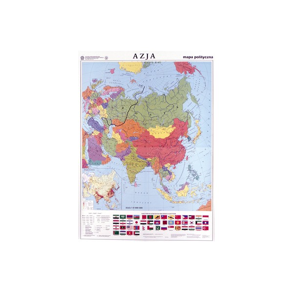 Azja mapa polityczna/ konturowa