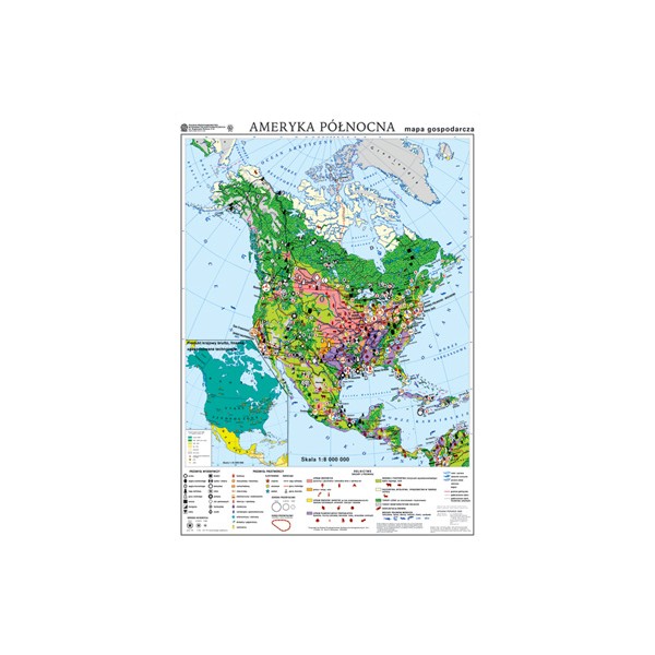Ameryka p&oacute;łnocna mapa gospodarcza