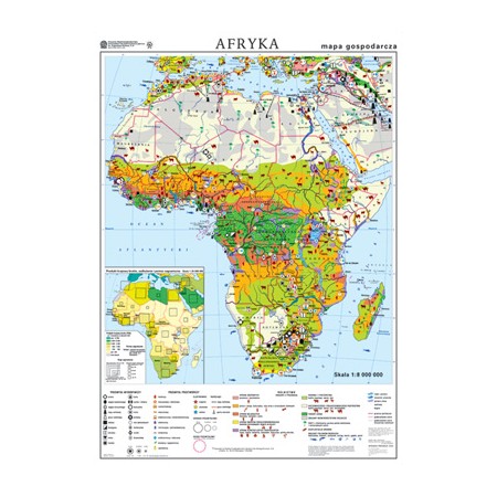 Afryka 1:8 000 000. Mapa ścienna gospodarcza