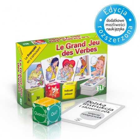 Gra językowa Le Grand jeu des verbes z polską instrukcją i suplementem