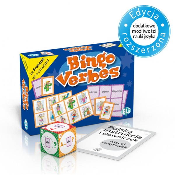 Gra językowa Verb Bingo z polską instrukcją i suplementem