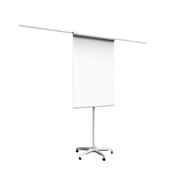 Flipchart na kółkach z rozkładanymi ramionami ( magnetyczny -suchościeralny )