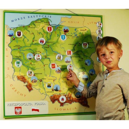 Magnetyczna mapa Polski dla dzieci