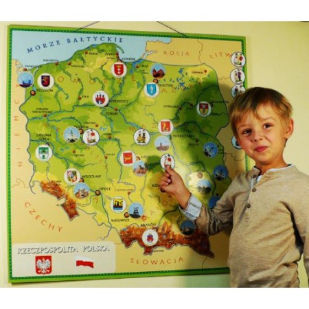 Magnetyczna mapa Polski dla dzieci