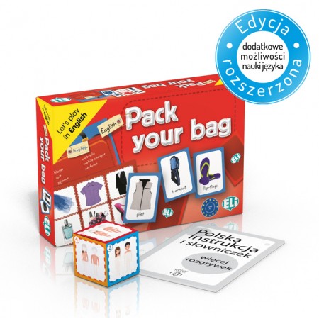 Gra językowa Pack your bag  z polską instrukcją i suplementem