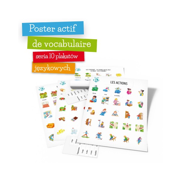 Posters actifs de vocabulaire zestaw 10 plakatów z zawieszkami
