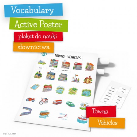 Vocabulary Active Poster Towns Vehicles z zawieszką