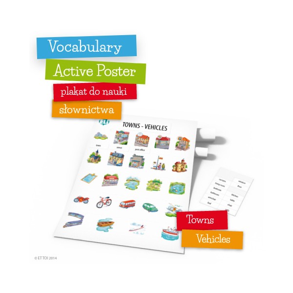 Vocabulary Active Poster Towns Vehicles z zawieszką