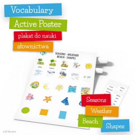 Vocabulary Active Poster Seasons Weather Beach Shapes