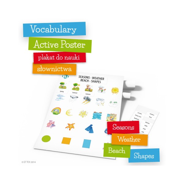 Vocabulary Active Poster Seasons Weather Beach Shapes